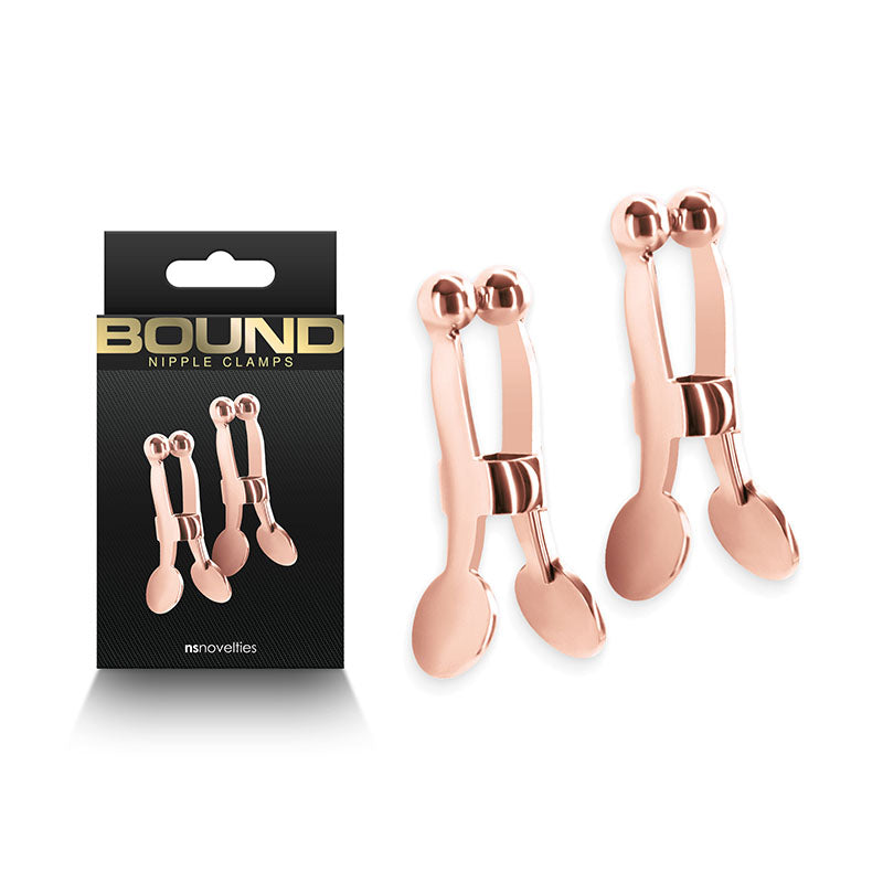 Bound Nipple Clamps C1 Nipple Clamps Set of 2 Rose Gold NS Novelties