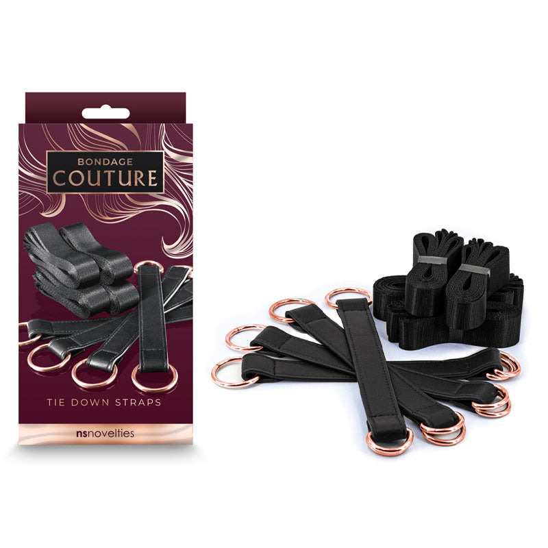 Bondage Couture Tie Down Straps Restraints Black NS Novelties Main image
