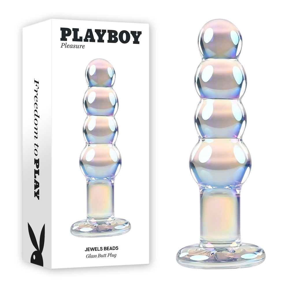 Playboy Pleasure JEWELS BEADS Glass Anal Beads 12cm Clear Playboy Pleasure Main image