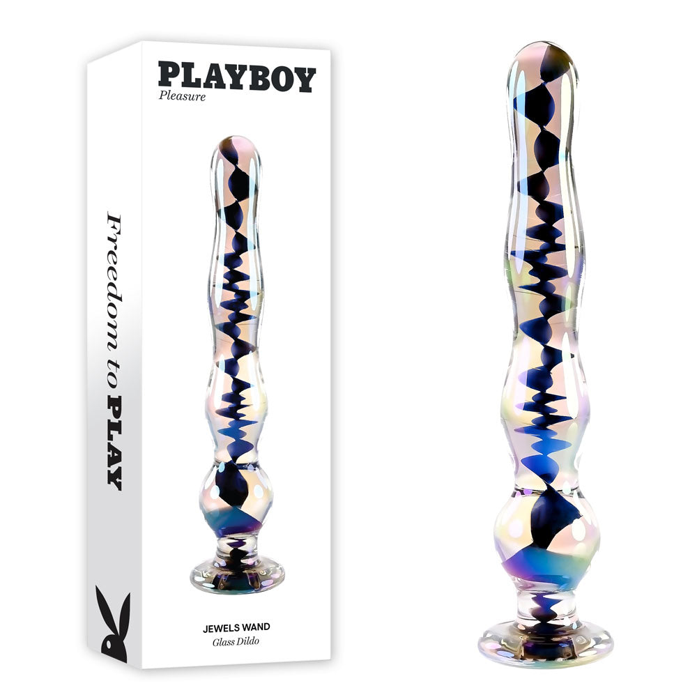 Playboy Pleasure JEWELS WAND Glass Dildo 20.3cm Clear Playboy Pleasure Main image