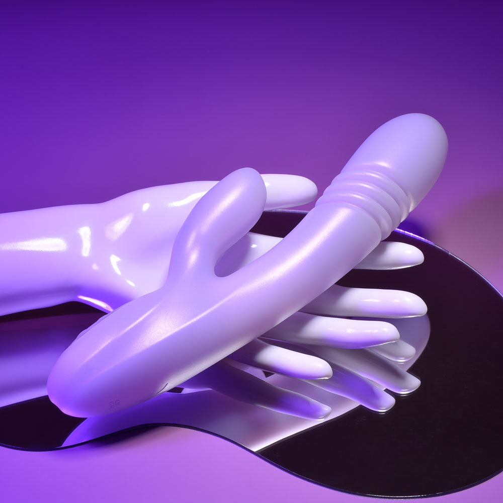 Playboy Pleasure BUMPING BUNNY USB Rechargeable Thrusting & Warming Rabbit Vibrator 22.9cm Playboy Pleasure