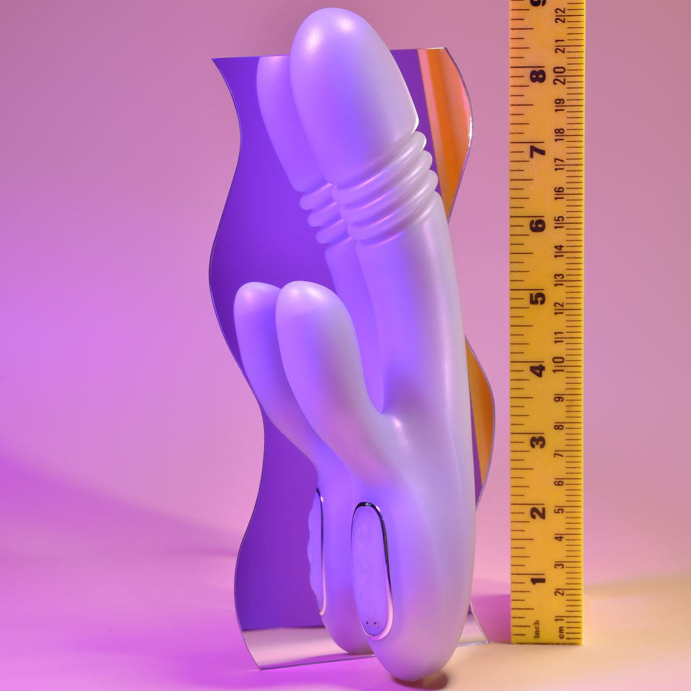 Playboy Pleasure BUMPING BUNNY USB Rechargeable Thrusting & Warming Rabbit Vibrator 22.9cm Playboy Pleasure