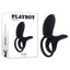 Playboy Pleasure JUST RIGHT USB Rechargeable Vibrating Cock & Balls Rings Black Playboy Pleasure