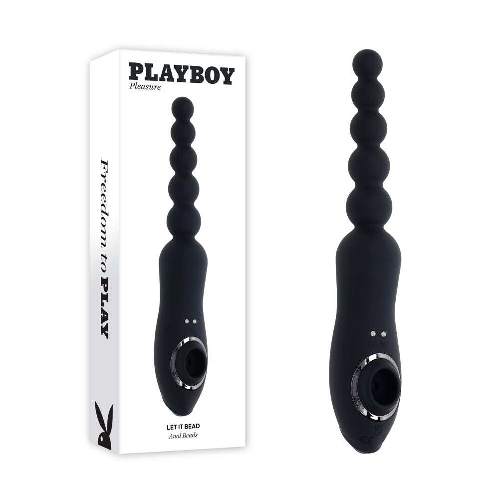 Playboy Pleasure LET IT BEAD USB Rechargeable Vibrating Anal Beads With Clitoral Suction Playboy Pleasure Main image
