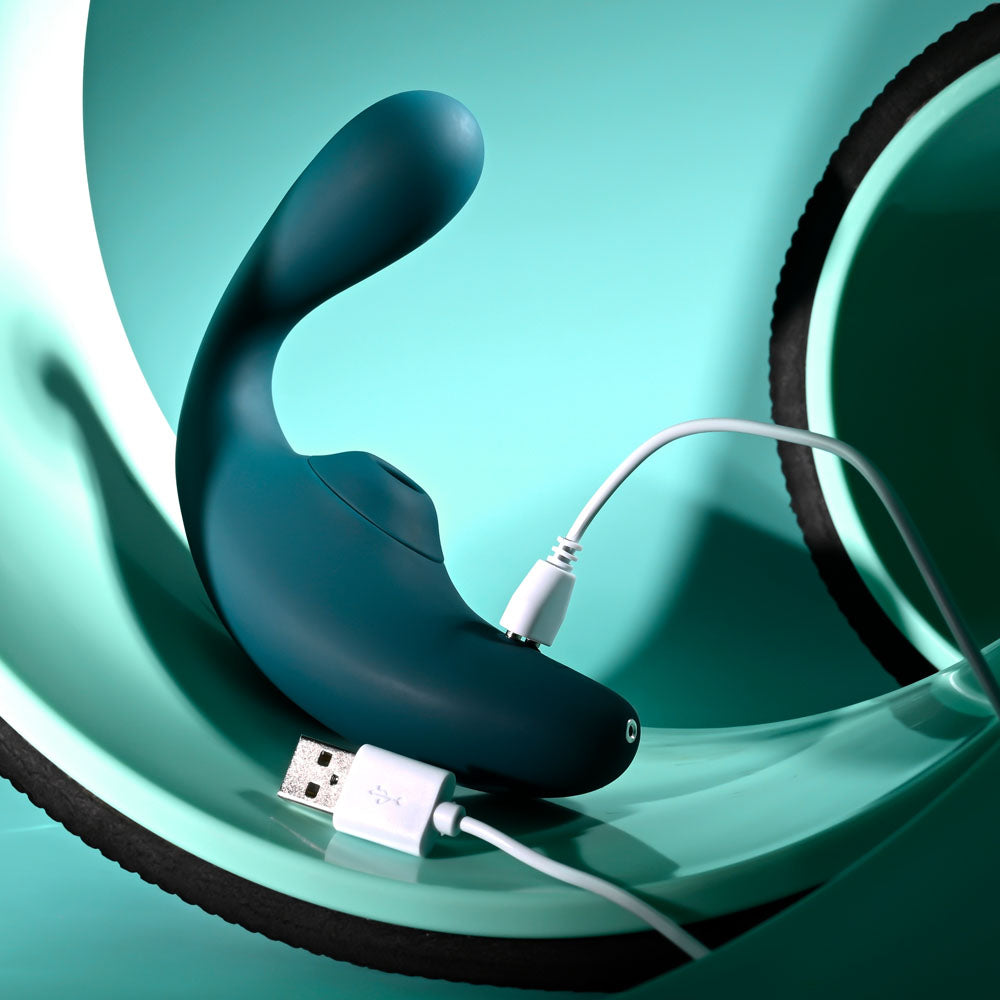 Playboy Pleasure CHARMER USB Rechargeable Vibrator With Clitoral Suction Playboy Pleasure