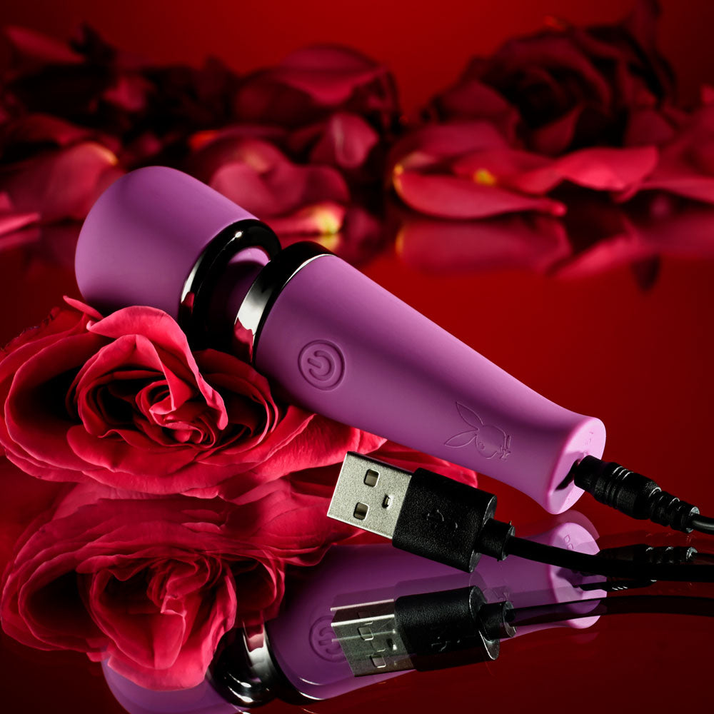 Playboy Pleasure MIC DROPUSB Rechargeable Vibrating Mini Massage Wand Playboy Pleasure