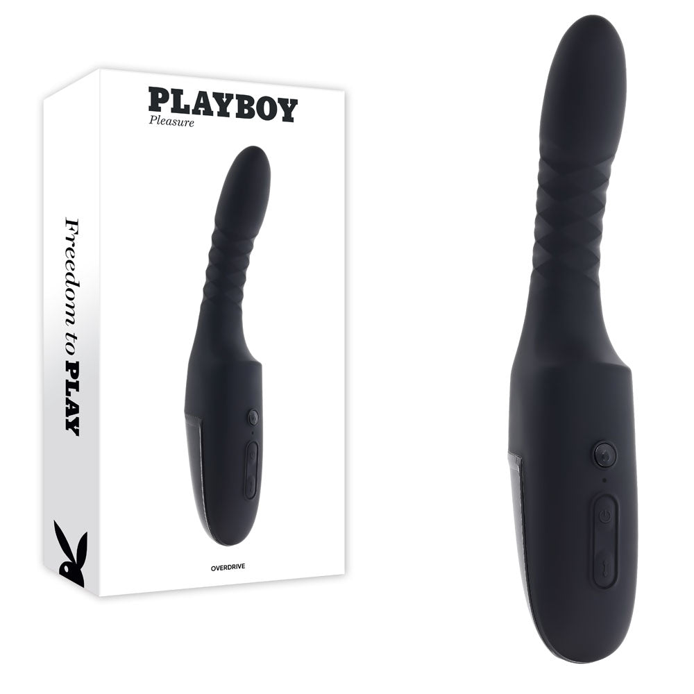 Playboy Pleasure OVERDRIVE USB Rechargeable Thrusting Vibrator 28.2cm Black Playboy Pleasure Main image