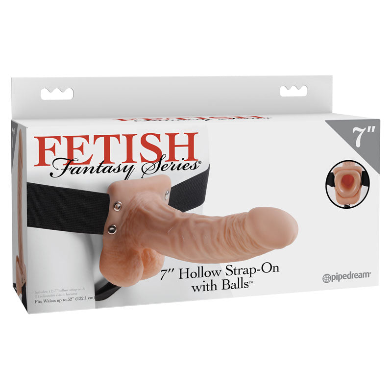 Fetish Fantasy Series 7'' Hollow Strap-On With Balls - Flesh 17.8 cm (7'') Hollow Strap-On Pipedream