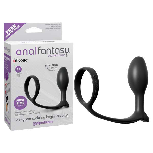 Pipedream Anal Fantasy Collection Ass Gasm Beginners Plug Cock Ring With Anal Plug Pipedream Main image