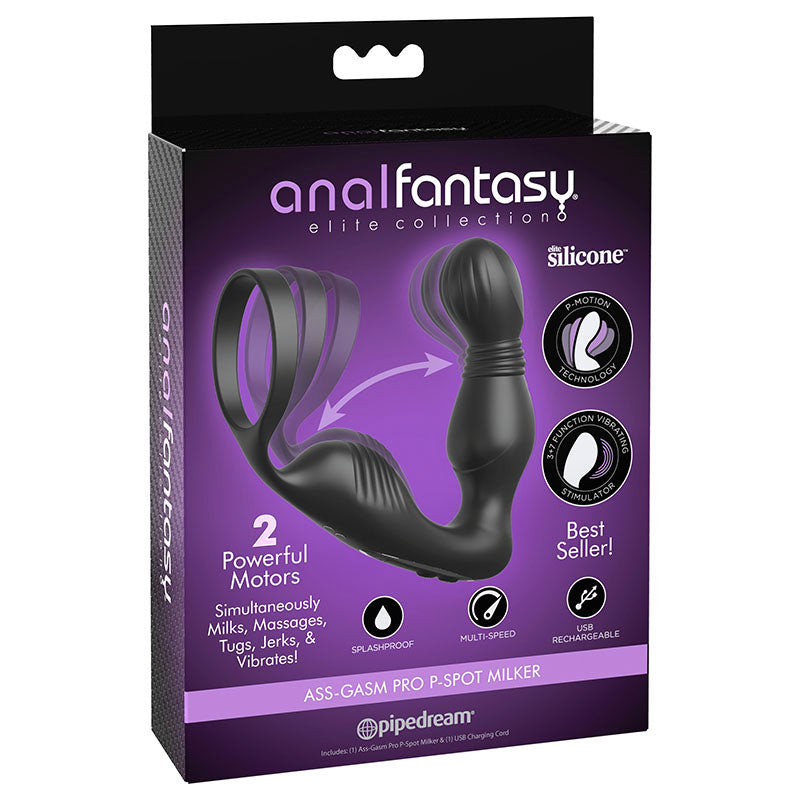 Pipedream Anal Fantasy Elite Ass Gasm P Spot Milker USB Rechargeable Prostate Massager With Cock Ring Pipedream Main image