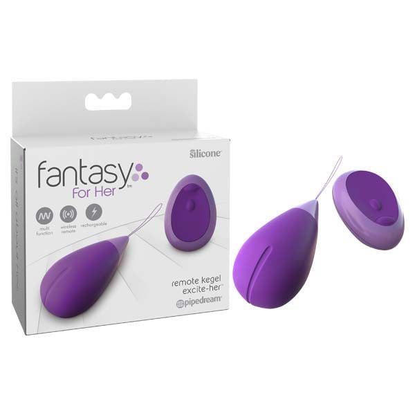 Pipedream Fantasy For Her Remote Kegel Excite Her USB Rechargeable Vibrating Kegel Trainer With Wireless Remote Purple Pipedream