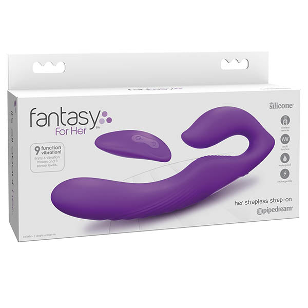 Fantasy For Her Ultimate Strapless Strap-On - Purple USB Rechargeable Strapless Strap-On with Wireless Remote Pipedream
