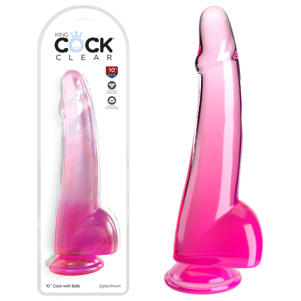 Pipedream King Cock Clear With Balls Dong 10 Inch Pipedream