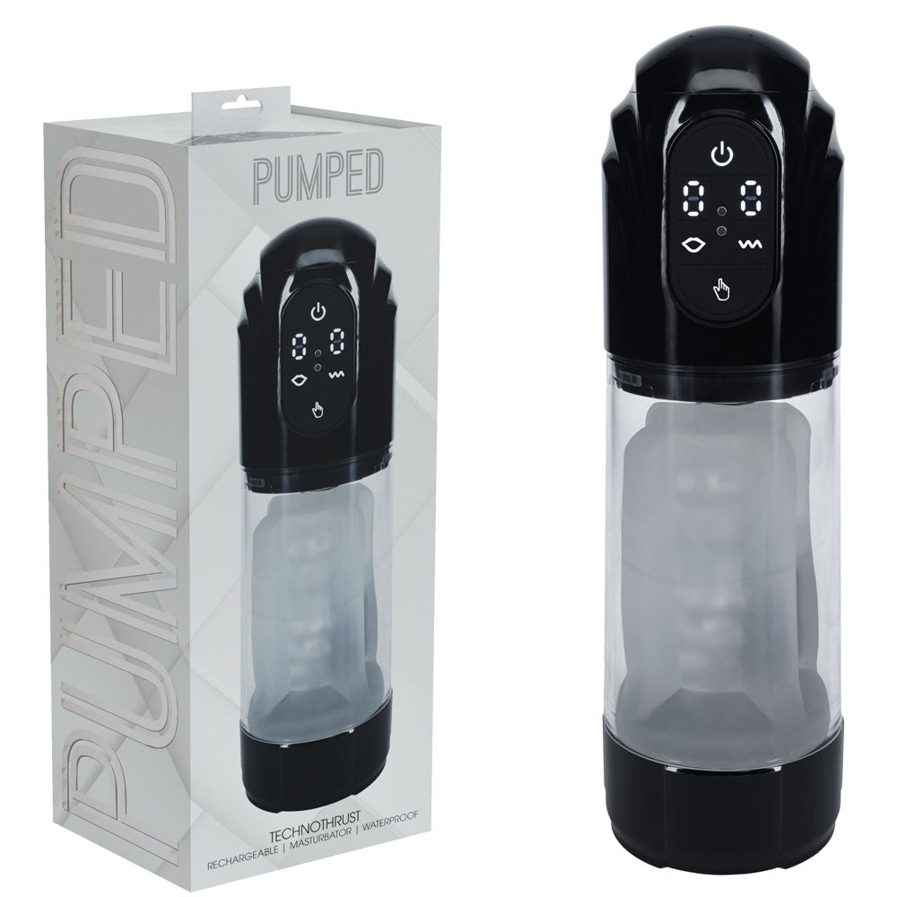 Shots Toys PUMPED TechnoThrust USB Rechargeable Auto Maturbator Shots Toys