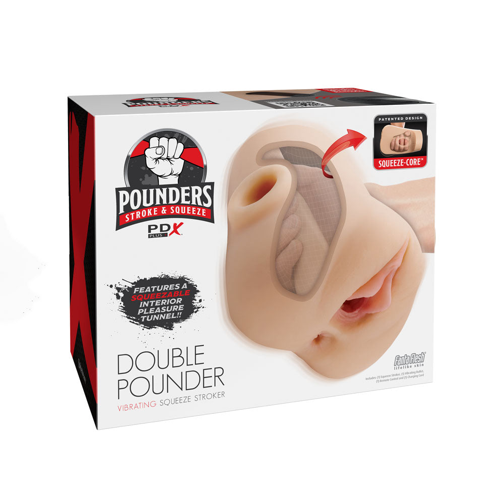Pipedream PDX Plus Double Pounder USB Rechargeable Vibrating Vagina Stroker Flesh Pipedream