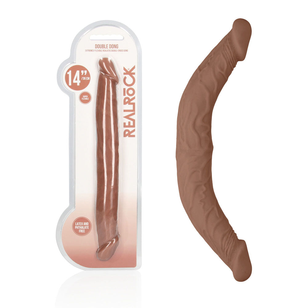 Shots Toys REALROCK Double Dildo 14 Inch Tan Shots Toys