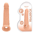 Shots Toys REALROCK Realistic Penis Extender Sleeve With Rings 9 Inch Flesh