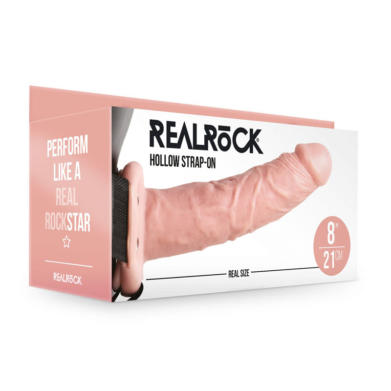 REALROCK Hollow Strap-on - 20.5 cm Flesh - Flesh 20.5 cm Hollow Strap-On Shots Toys Main image