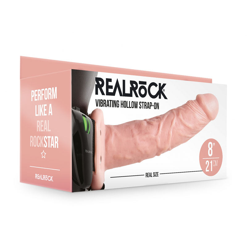 Shots Toys REALROCK Vibrating Hollow Strap On 20.5cm Shots Toys