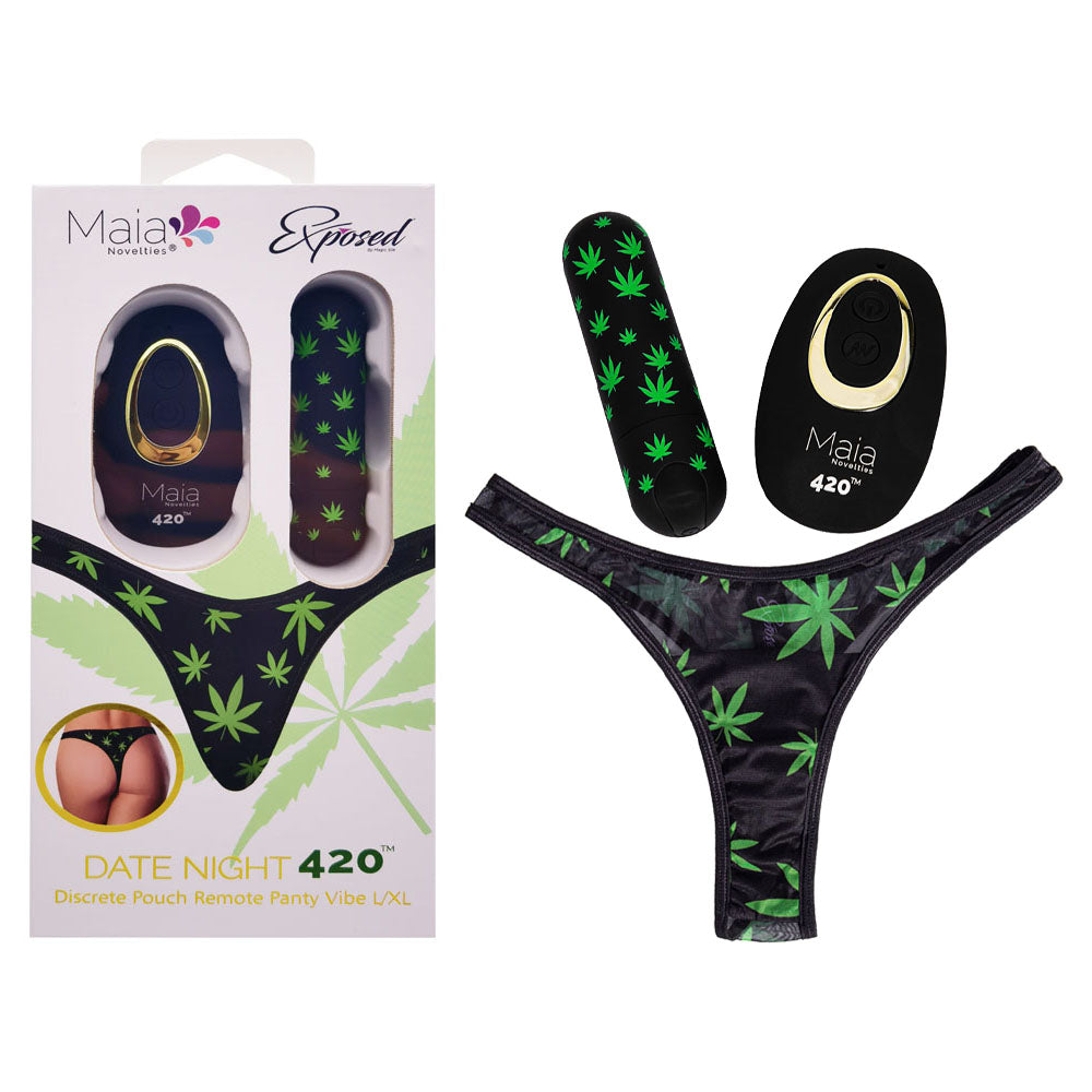 Maia DATE NIGHT 420 PANTY VIBE With Black USB Rechargeable Bullet Vibrator & Remote Maia Toys Main image