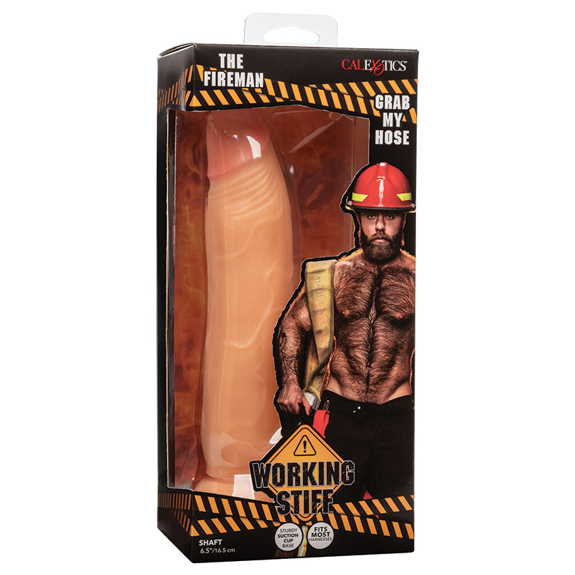 Cal Exotics Working Stiff The Fireman Harness Compatible Life Like Dildo With Suction Cup Base Main image