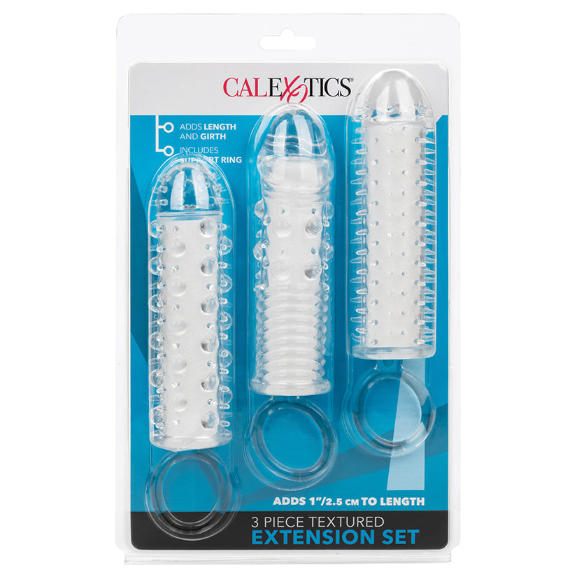 Cal Exotics 3 Piece Textured Penis Extension Set Main image