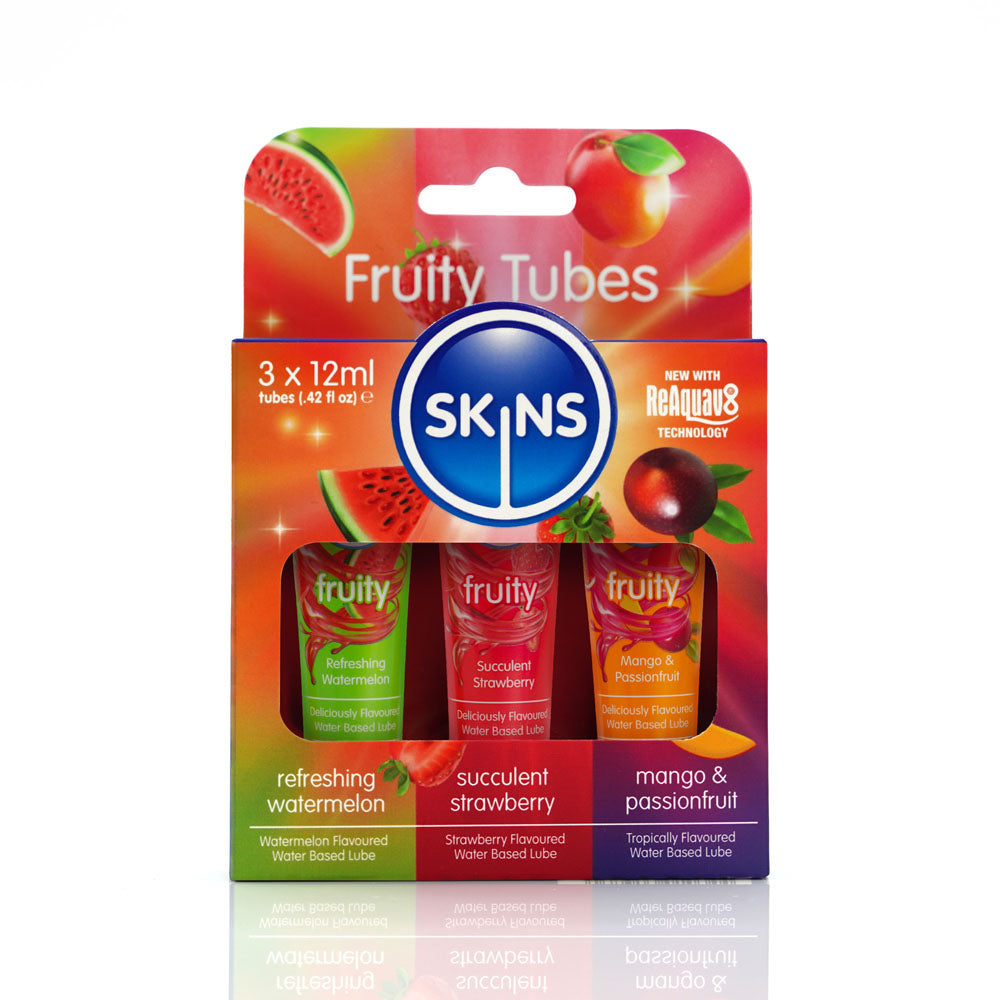 Creative Conceptions Skins Fruity Tubes Watermelon Strawberry & Mango & Passionfruit Flavoured Lubricant 12 ml Bottles Creative Conceptions