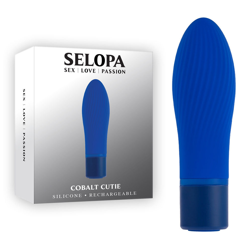 Selopa COBALT CUTIE Silicone Rechargeable Mini Vibrator Blue Selopa