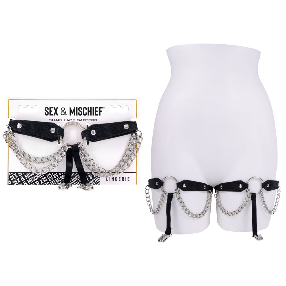 Sportsheets Sex & Mischief Bondage Collar Sex & Mischief Chain Lace Garters Secondary image