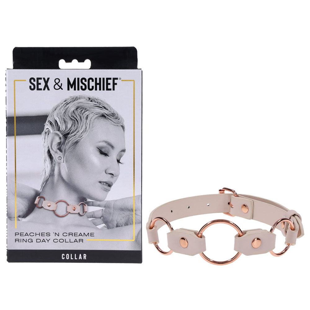 Sex & Mischief Peaches N CreaMe Ring Day Bondage Collar Peach Sportsheets Main image