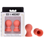 Sex & Mischief Peaches N CreaMe Silicone Nipple Suckers Set Of 2 Peach Sportsheets