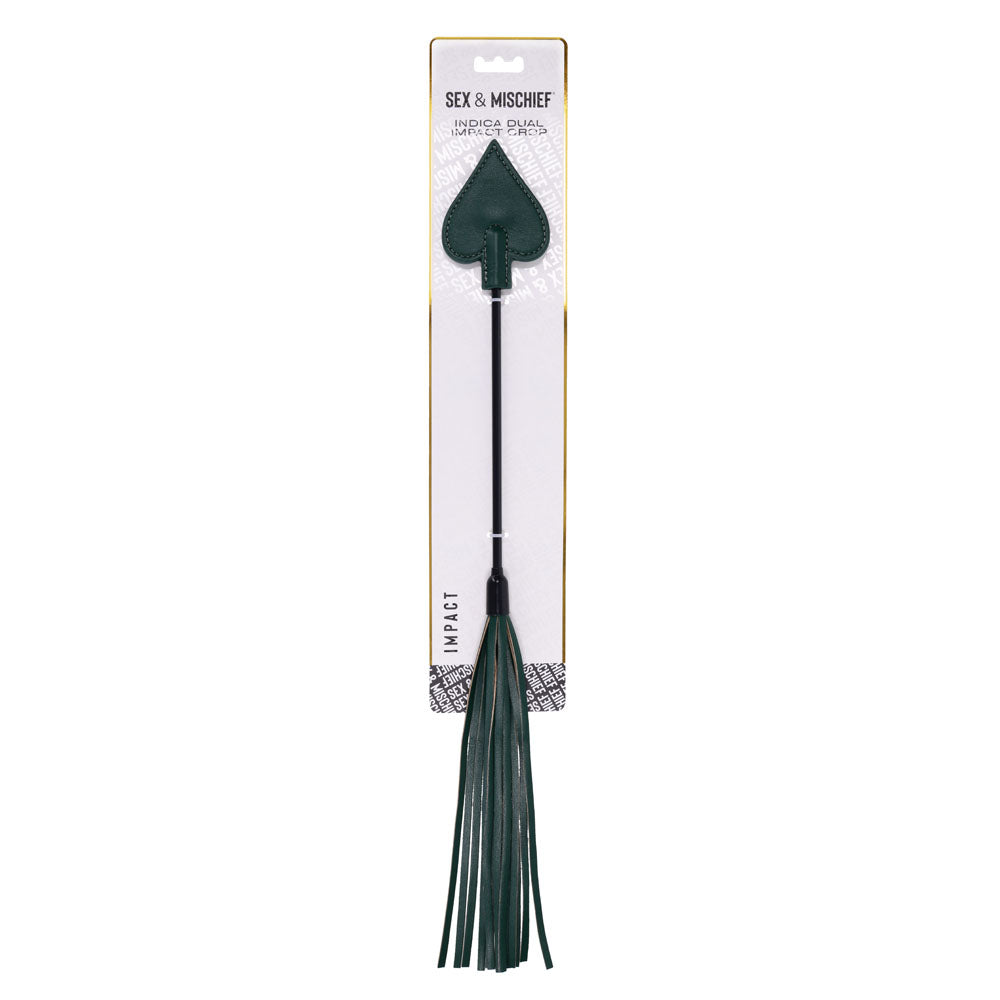 Sportsheets Sex & Mischief Indica Dual Impact Crop Whip Green Sportsheets