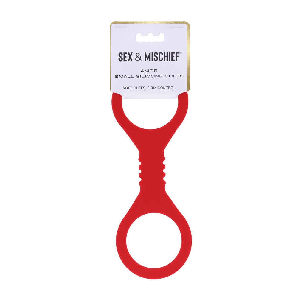 Sportsheets Sex & Mischief Amor Silicone Cuffs Restraints Red Sportsheets