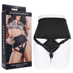 SPORTSHEETS High Waisted Corset Strap On Adjustable Strap On Harness (No Probe Included) Black Sportsheets