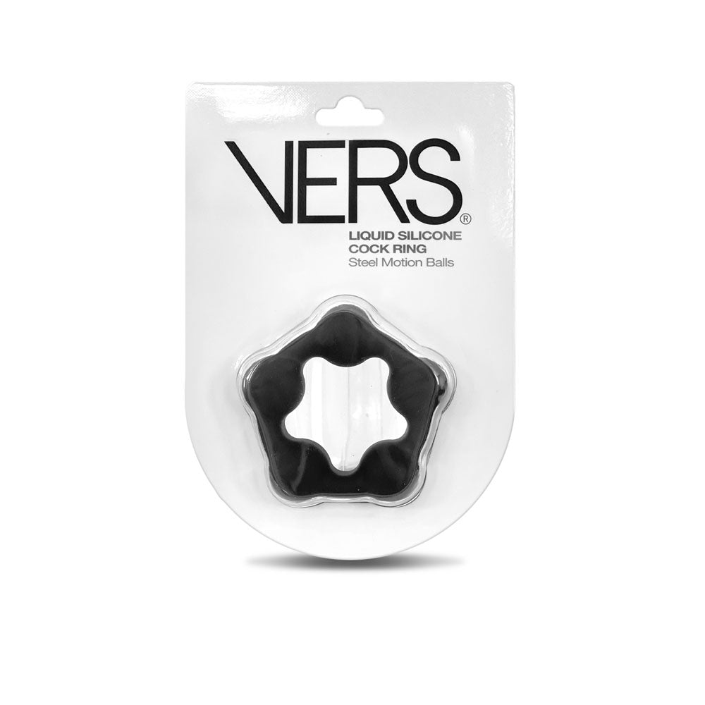 C1 Releasing VERS Liquid Silicone Steel Motion Cock Ring With Steel Motion Balls C1 Releasing