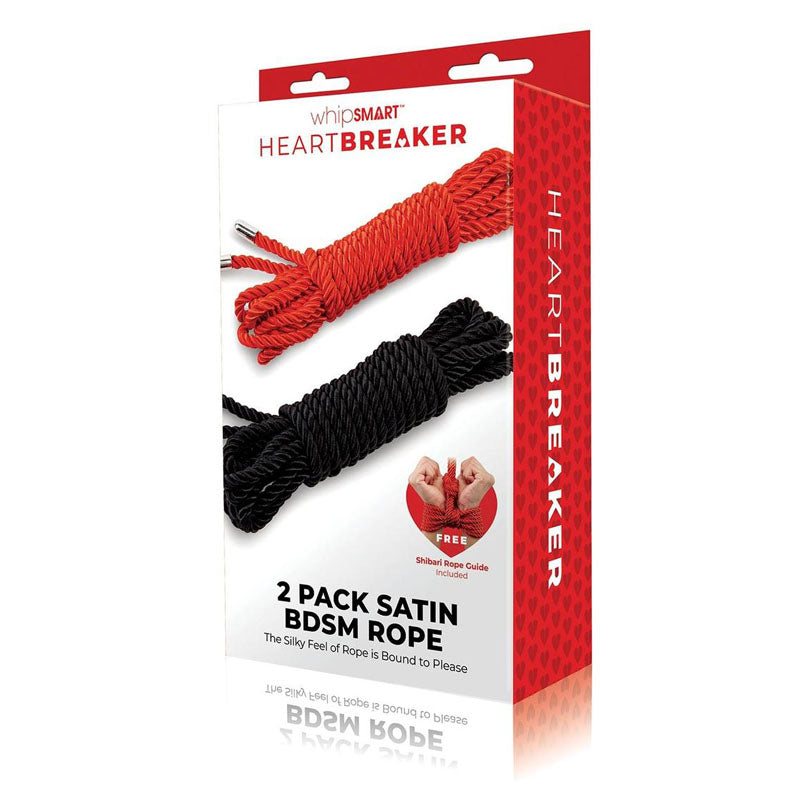 WhipSmart Heartbreaker Satin BDSM Rope Set of 2 Black & Red WhipSmart Main image