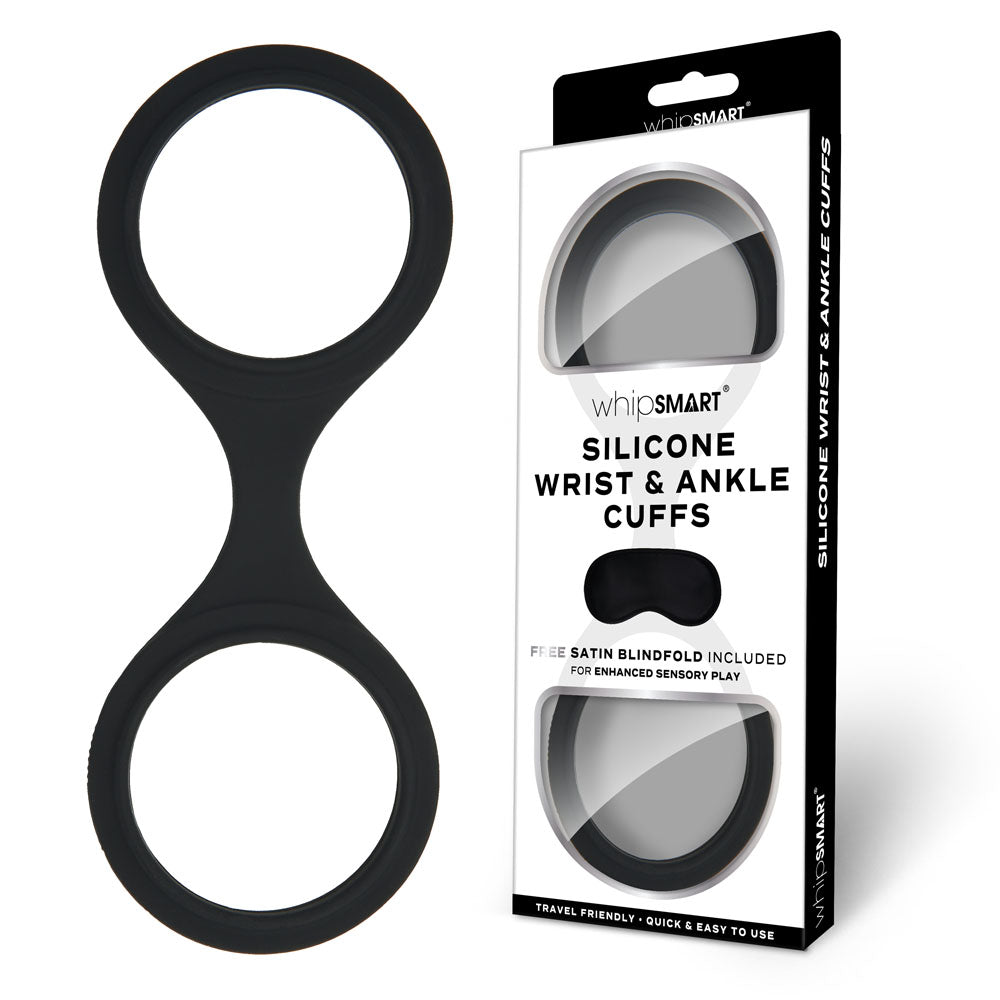 WhipSmart Silicone Wrist & Ankle Cuffs Restraints With Bonus Eye Mask WhipSmart