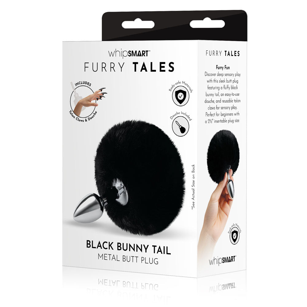 WhipSmart Furry Tales Metal Butt Plug With Black Bunny Tail WhipSmart Main image