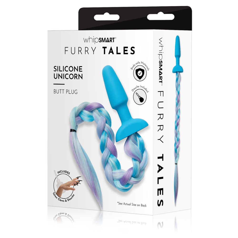 WhipSmart Furry Tales Silicone Butt Plug With Unicorn Tail WhipSmart Main image