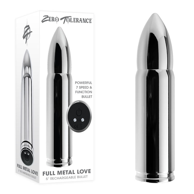 Zero Tolerance Full Metal Love USB Rechargeable Bullet Vibrator Metallic Zero Tolerance Main image