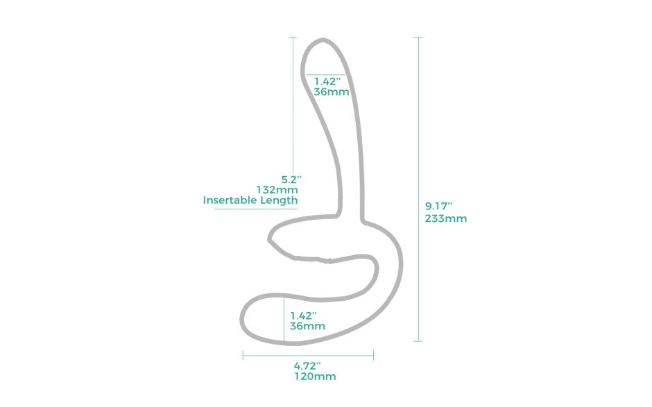 Arosum Sapphi Detachable Strapless Strap On Double Vibrator
