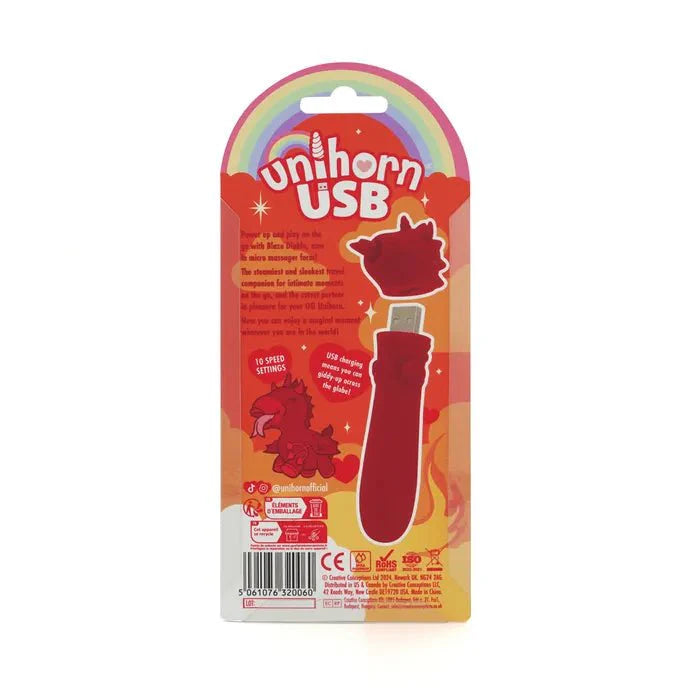Creative Conceptions Unihorn Blaze Diablo USB Rechargeable Vibrating Bullet Vibrator - LOVVA