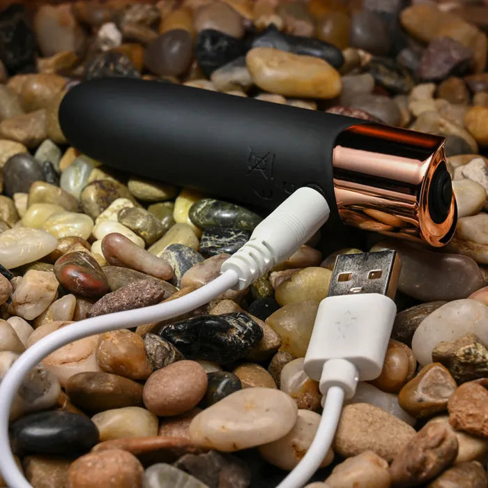 Gender X THE GOLD STANDARD USB Rechargeable Bullet Vibrator Black / Rose Gold Gender X