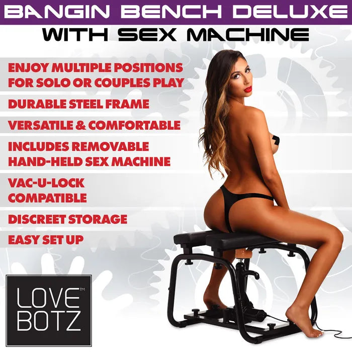 XR Brands LoveBotz Bangin Sex Bench With Mains Powered Sex Machine Black Secondary image