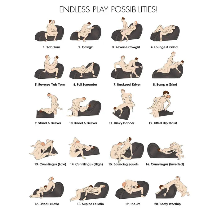 Bedroom Bliss Bondage Love Couch Sex Furniture Black XR Brands