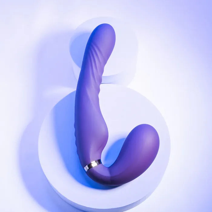 Evolved SHARE THE LOVE - Purple 22.9 cm USB Rechargeable Inflatable Strapless Strap-On Secondary image