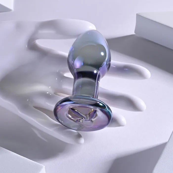 Playboy Pleasure JEWELS PLUG Glass Butt Plug 8.5cm Clear Playboy Pleasure