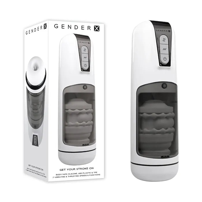 Gender X GET YOUR STROKE ON USB Rechargeable Thrusting & Vibrating Auto Masturbator Gender X