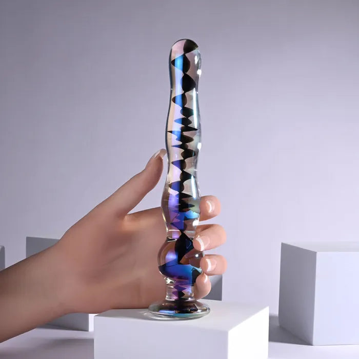 Playboy Pleasure JEWELS WAND Glass Dildo 20.3cm Clear Playboy Pleasure