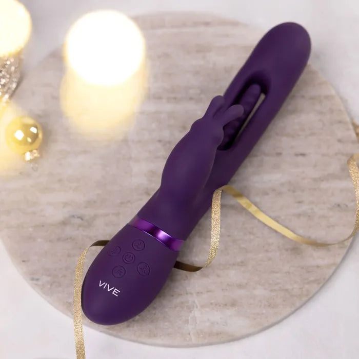 Shots Toys VIVE Mika USB Rechargeable Rabbit Vibrator With Flapping Shaft Shots Toys Main image